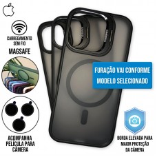 Capa iPhone 12 e 12 Pro - Metal Stand Fosca Magsafe Graphite Black